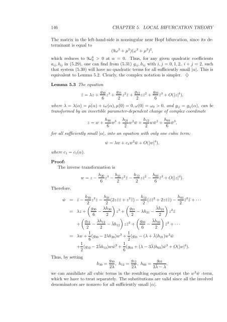 5.2.2 Planar Andronov-Hopf bifurcation