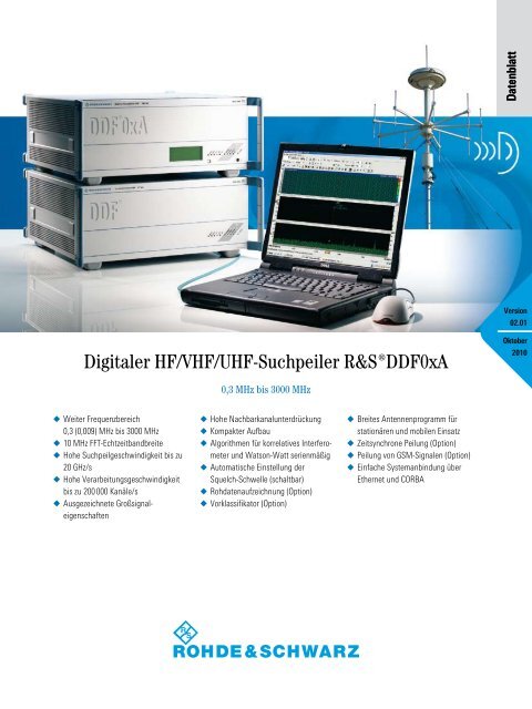 Digitaler HF/VHF/UHF-Suchpeiler R&S DDF0xA - Rohde & Schwarz