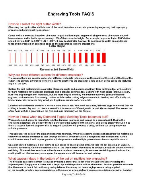 Engraving Tools FAQ - Ordway Sign Supply