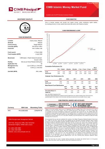 CIMB Islamic Money Market Fund - CIMB-Principal Asset Management