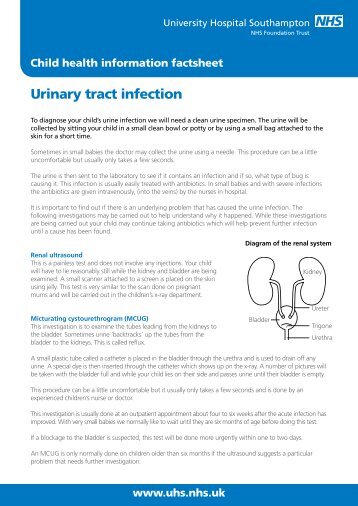 Urinary tract infection - patient information