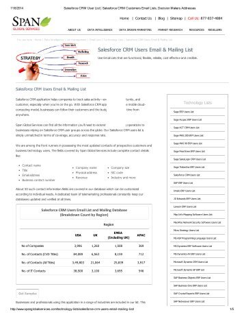 Get Tele Verified Salesforce CRM User Lists from Span Global Services