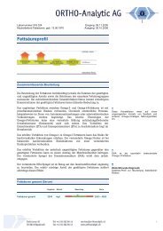 Fettsäureprofil - Ortho - Analytic AG