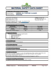 MATERIAL SAFETY DATA SHEET - Chrisal