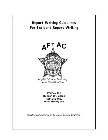 Report Writing Guidelines For Incident Report Writing