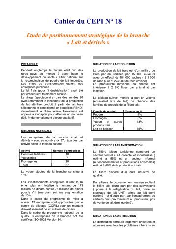 Cahier du CEPI NÂ° 18 - Tunisie industrie