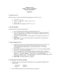 ArsDigita University Month 8: Theory of Computation Professor Shai ...