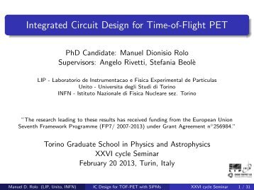 Integrated Circuit Design for Time-of-Flight PET - Universita