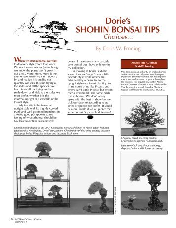 Shohin Bonsai Article - International Bonsai Arboretum