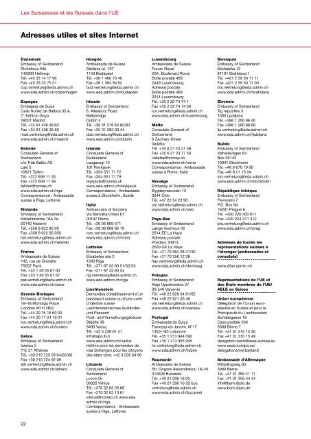 Les Suissesses et les Suisses dans l'UE