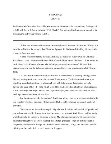 Fish cheeks essay