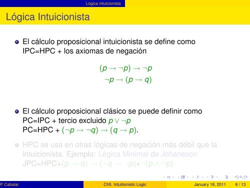 Computational Logic Chapter 5. Intuitionistic Logic