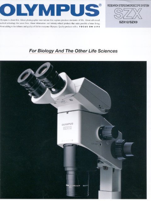 The Olympus SZX Series Zoom Stereo Microscope New  - iOlympus