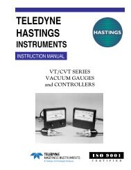 VT/CVT - Teledyne Hastings Instruments