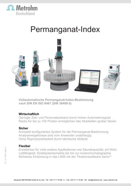 Permanganat-Index - Deutsche Metrohm GmbH & Co.