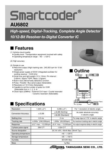 Smartcoder® 10/12 bit Resolver to digital converter IC - Mclennan ...