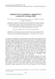 Androgen levels of reproductive competitors in a co - Behavioural ...