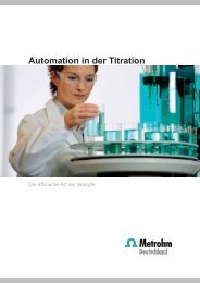 Automation in der Titration - Deutsche Metrohm GmbH & Co.