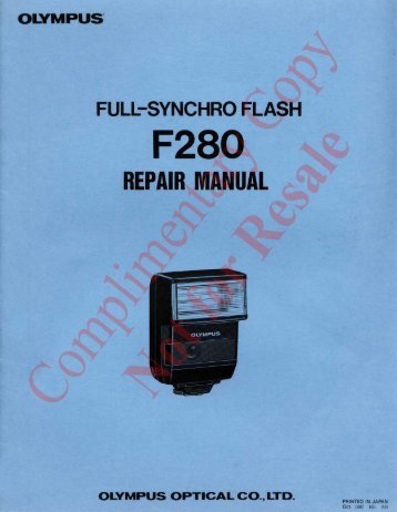 F-280 Service Manual - Olympus Web Pages at dementix.org