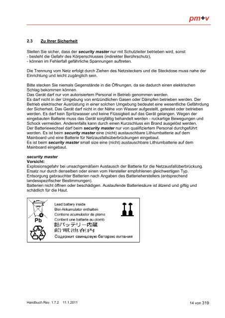 Anwender-Handbuch security master - May KG