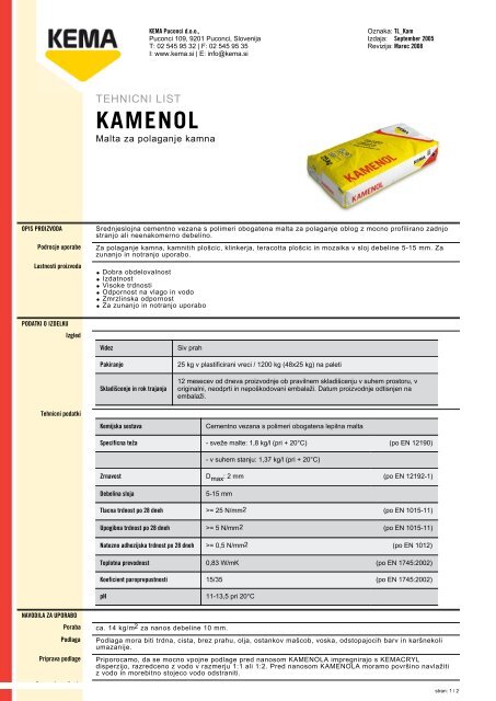 KAMENOL - Kema.si