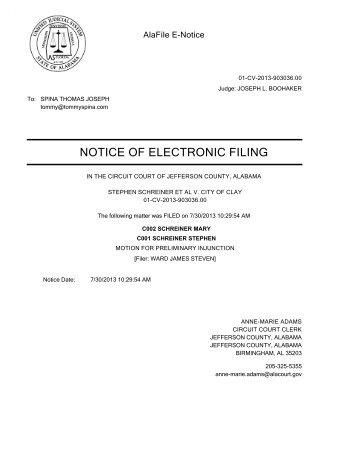 NOTICE OF ELECTRONIC FILING - AL.com
