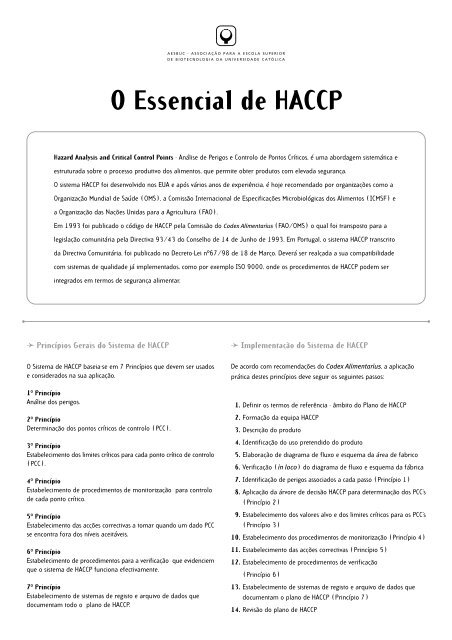 O Essencial de HACCP - ESAC