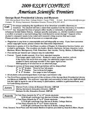 2009 ESSAY CONTEST - George Bush Presidential Library and ...