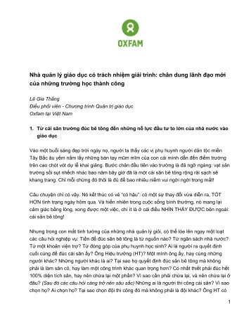 Cán bộ quản lý- Ths. Lê Gia Thắng - VVOB