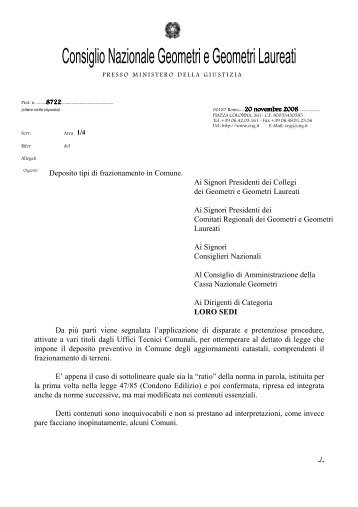 deposito tipi di frazionamento in comune - COLLEGIO GEOMETRI di ...