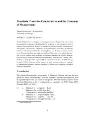 Mandarin Transitive Comparatives and the Grammar of Measurement