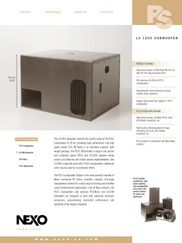 LS1200 data sheet - JPB Audiovisuel