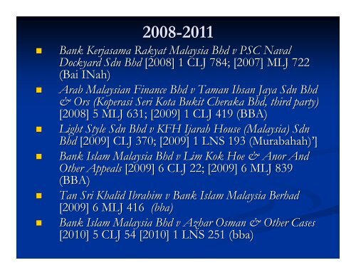 Islamic Finance Cases