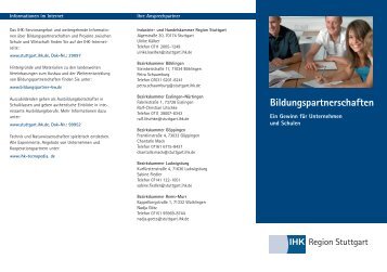 Bildungspartnerschaften - IHK Region Stuttgart