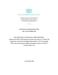 Relazione del Consiglio di Amministrazione di La Gaiana S.p.A. sul ...