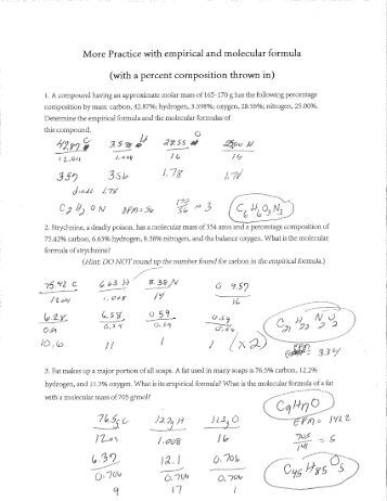 Percent Composition and Formula Practice