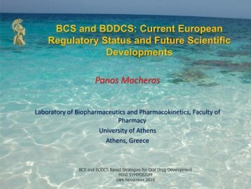 BCS and BDDCS: Current European Regulatory Status and Future ...