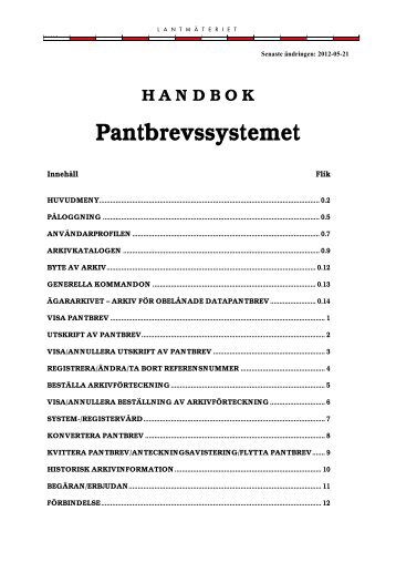 Handbok Pantbrevssystemet (pdf) - LantmÃ¤teriet