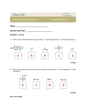Chem 232 Quiz 8 key