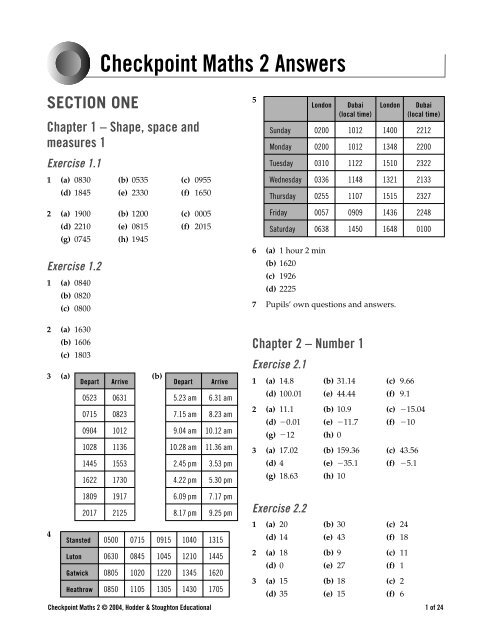 Answers To Chapters 1 13 Hodder Plus Home