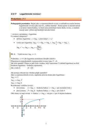 2.9.17 LogaritmickÃ© rovnice I