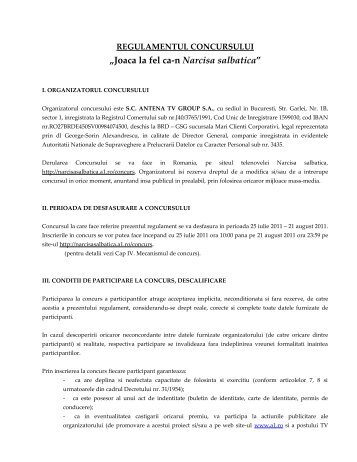 regulament - CONCURS - Antena 1