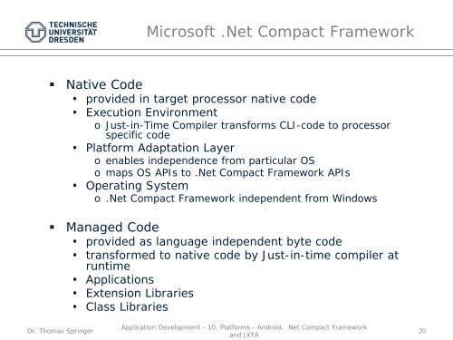 Android, .Net Compact Framework and JXTA - Faculty of Computer ...