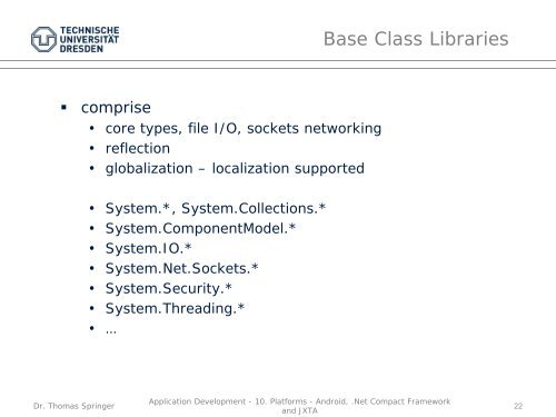 Android, .Net Compact Framework and JXTA - Faculty of Computer ...