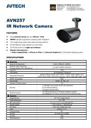 Product catalogue for AVN257 Network Camera