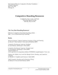 OCF 2012 hoarding support group handout - Obsessive-Compulsive ...