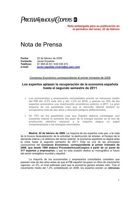 Nota de Prensa - pwc