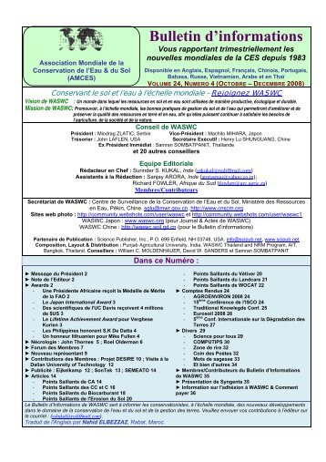 Bulletin d'informations - World Association of Soil and Water ...