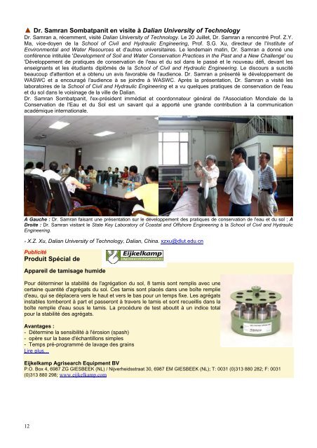 Bulletin d'informations - World Association of Soil and Water ...