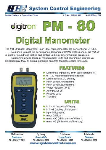 Digital Manometer - System Control Engineering